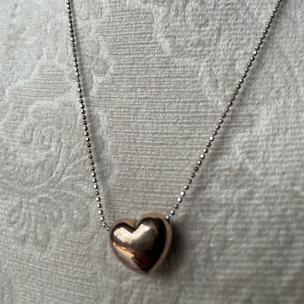 Silver necklace,necklace for women, best gift ,Elegant Heart Pendant Necklace - Picture 5 of 10